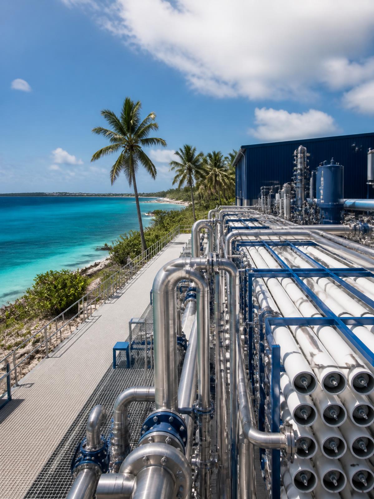 Representative view of a coastal desalination facility